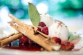 Raspberry and cinnamon dessert Royalty Free Stock Photo