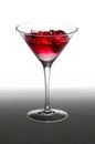 Raspberry cocktail in a martini glass