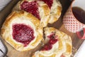 Raspberry Cream Cheese Puff Pastry Royalty Free Stock Photo