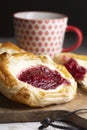 Raspberry Cream Cheese Puff Pastry Royalty Free Stock Photo