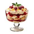 Raspberry and Cream Dessert in Glass Bowl with Pedestal Royalty Free Stock Photo