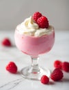 Raspberry Cream Dessert in a Glass Royalty Free Stock Photo