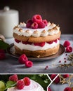 Raspberry cream gingerbread cake design