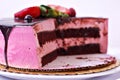 Raspberry Creme Chocolate Cake Royalty Free Stock Photo