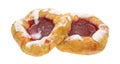 Raspberry danish pastries on a white background Royalty Free Stock Photo