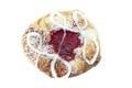 Raspberry Danish Pastry On White Backgrond