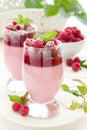 Raspberry dessert panna cotta Royalty Free Stock Photo