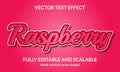 Raspberry Editable 3D text style effect Royalty Free Stock Photo