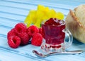 Raspberry fresh and jam