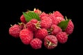 Raspberry fruit closeup on black Royalty Free Stock Photo