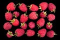 Raspberry fruit closeup on black Royalty Free Stock Photo