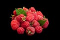 Raspberry fruit closeup on black Royalty Free Stock Photo