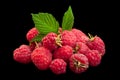 Raspberry fruit closeup on black Royalty Free Stock Photo