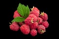 Raspberry fruit closeup on black Royalty Free Stock Photo