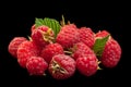 Raspberry fruit closeup on black Royalty Free Stock Photo