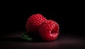 Raspberry fruit, freshness, nature, ripe leaf, berry fruit, healthy eating generated by AI