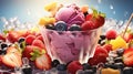 raspberry fruit ice cream Royalty Free Stock Photo
