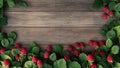 raspberry fruit plant tree on wood background Royalty Free Stock Photo