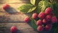 raspberry fruit plant tree on wood background Royalty Free Stock Photo