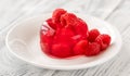 Raspberry gelatin dessert Royalty Free Stock Photo