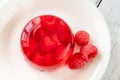 Raspberry gelatin dessert Royalty Free Stock Photo
