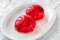 Raspberry gelatin dessert Royalty Free Stock Photo