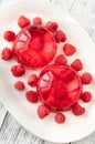 Raspberry gelatin dessert Royalty Free Stock Photo