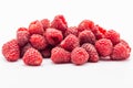 Raspberry heap on white