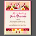 Raspberry ice cream poster