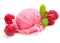 Raspberry ice cream scoop Royalty Free Stock Photo