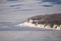 Raspberry Island light house in winter Royalty Free Stock Photo