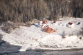 Raspberry Island light house in winter Royalty Free Stock Photo