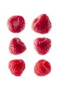 Raspberry isolated on white background, fresh berry fruits set Royalty Free Stock Photo