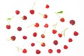Set of Ripe raspbarry on white background Royalty Free Stock Photo