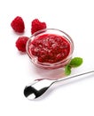 Raspberry jam isolated on a white background cut out