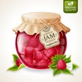 Raspberry jam jar Royalty Free Stock Photo