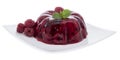 Raspberry Jello on white Royalty Free Stock Photo