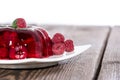 Raspberry Jello on white Royalty Free Stock Photo