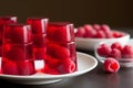 Raspberry jelly shots. Generate Ai