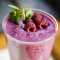 Raspberry and kefir smoothie