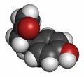 Raspberry ketone molecule. Primary aroma compound of raspberries. Used as food additive and in nutritional supplements. Atoms are