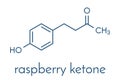 Raspberry ketone molecule. Primary aroma compound of raspberries. Used as food additive and in nutritional supplements. Skeletal.