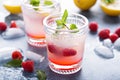 Raspberry lemon lemonade for summer days Royalty Free Stock Photo