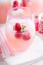 Raspberry lemonade in a glass Royalty Free Stock Photo