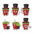 A raspberry Magician cartoon character perform on a stage Royalty Free Stock Photo