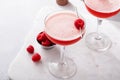 Raspberry martini cocktail with vodka, juice and raspberry liqueur Royalty Free Stock Photo