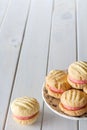 Raspberry Melting Moments on Table from Above