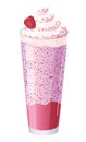 Raspberry milkshake, raspberry smoothie on white background. Healthy food, casual food