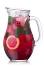 Raspberry mint lemonade jug, paths Royalty Free Stock Photo