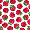 Raspberry pattern background set. Collection icon raspberry. Vector Royalty Free Stock Photo